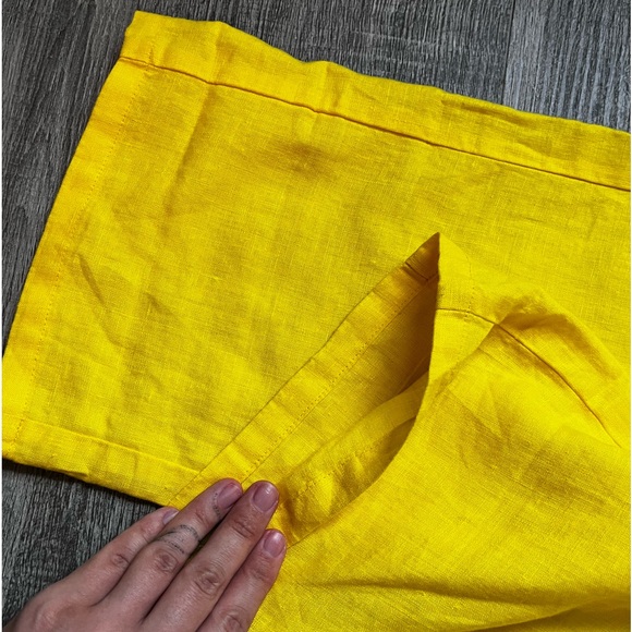 YELLOW SUMMER LINEN TROUSERS - Picture 2 of 10